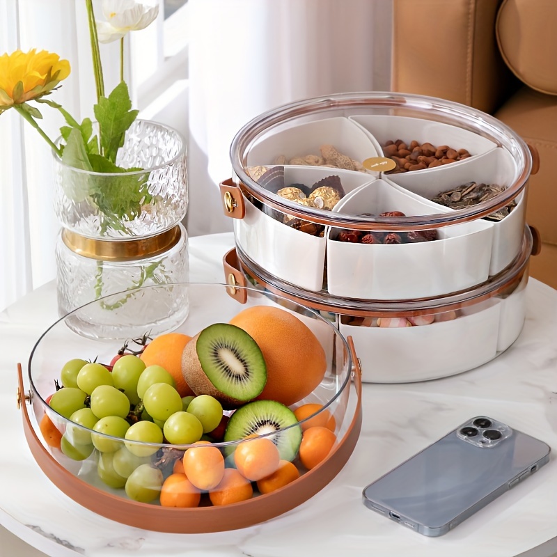 Candy Snack Storage Box With Lid Fruit Tray Candy Snack - Temu