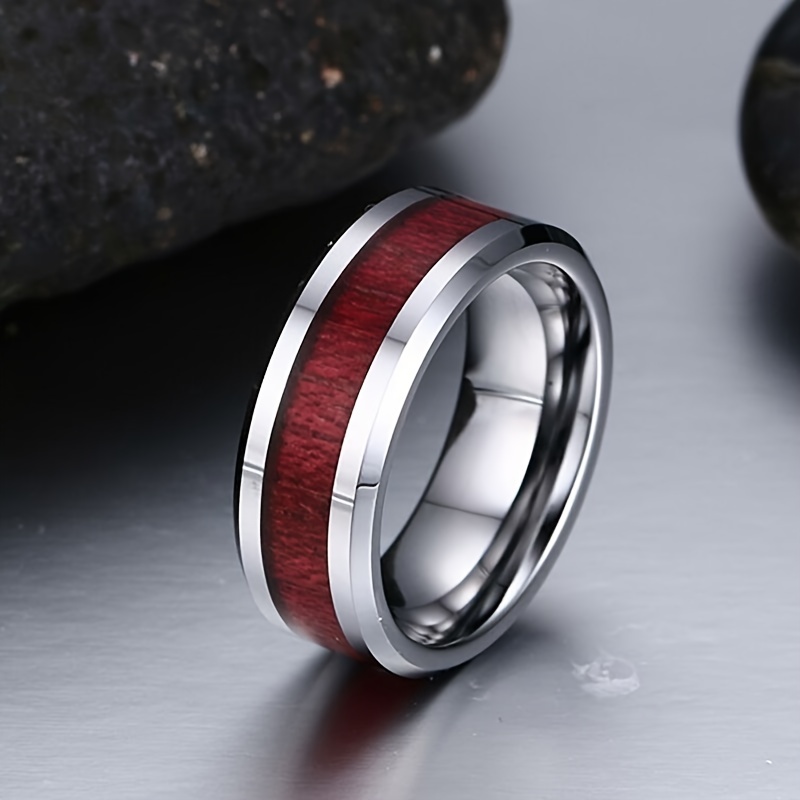 Romantic Couple Ring Engagement Jewelry Wedding Heart Ring Stainless Steel
