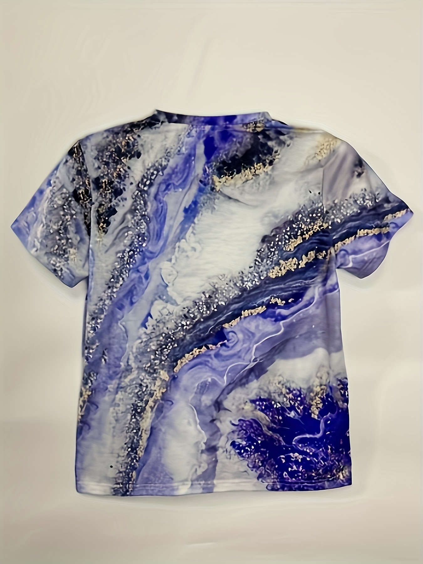 Marble Print Crew Neck T shirt Casual Short Sleeve T shirt - Temu