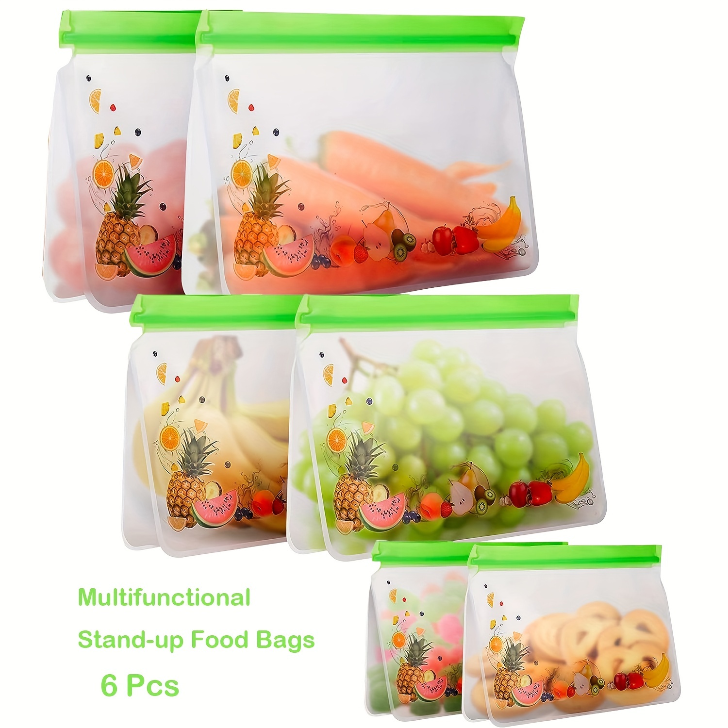 Reusable Food Storage Bags 4 Count Bpa Free Reusable Freezer - Temu