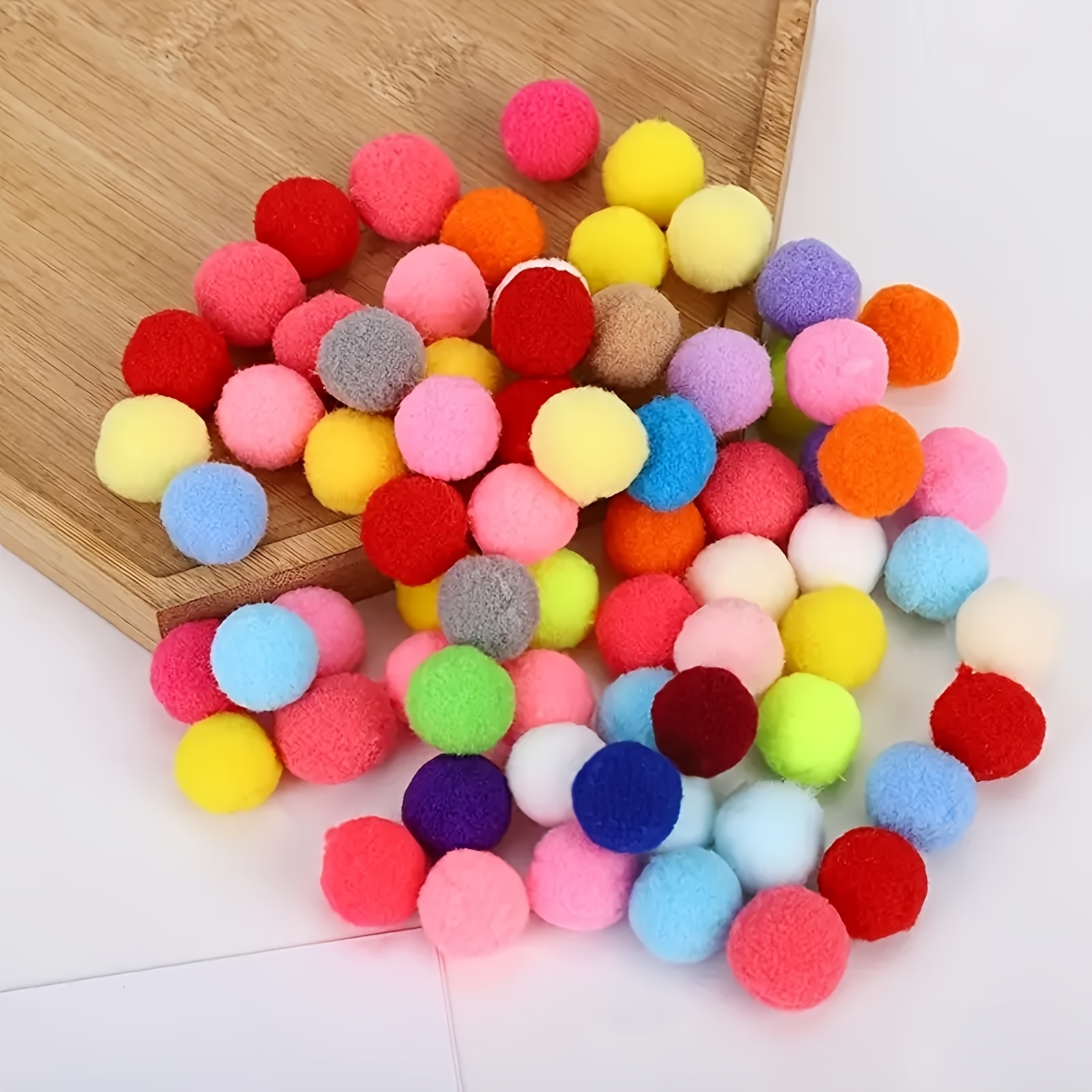 120pcs Assorted Sizes & Colors Craft Pom Poms Balls for Hobby Supplies and DIY Creative Crafts Party Decorations (06)