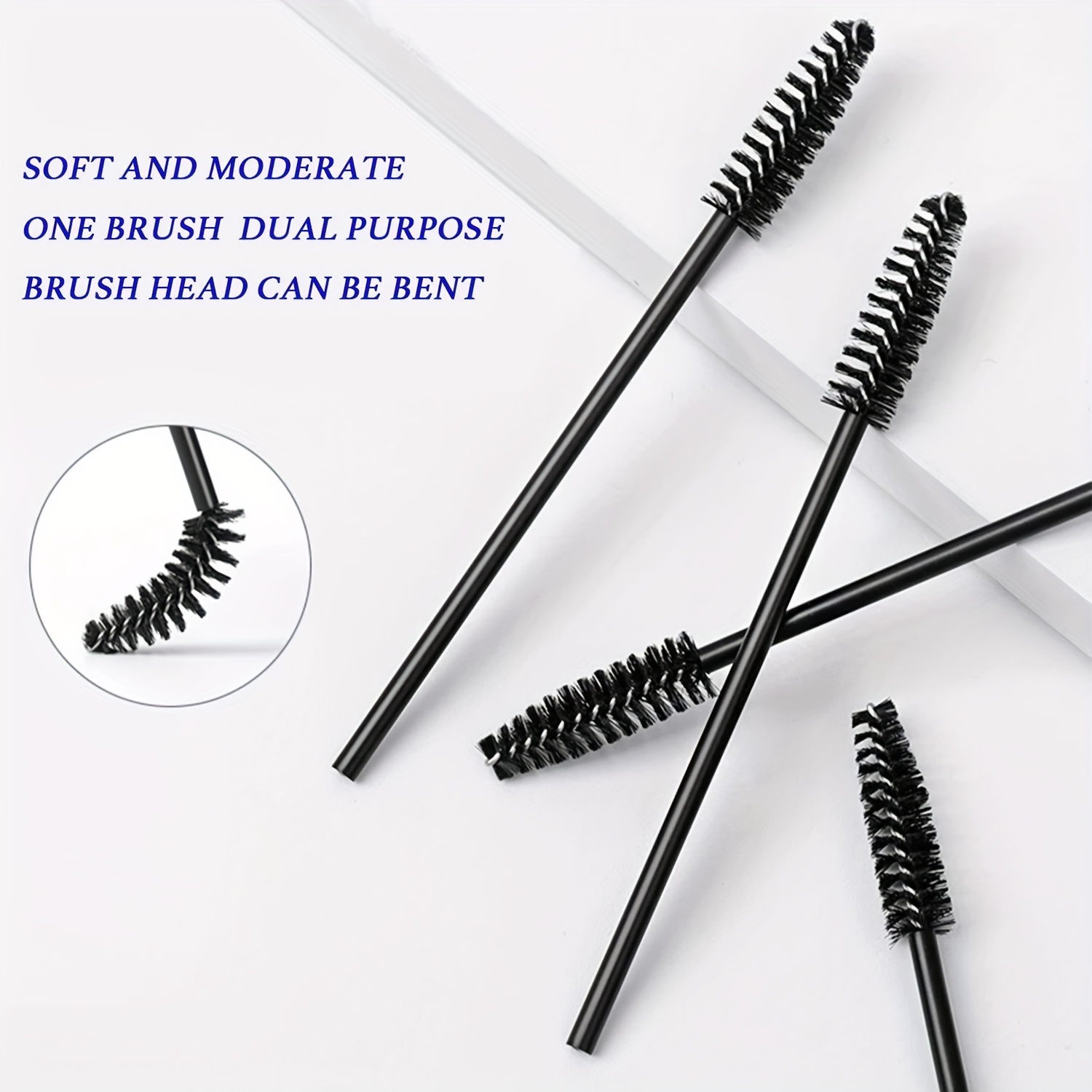 100 Pcs Eyelash Mascara Brushes for Eye Lashes Extension - Purple Deep Red