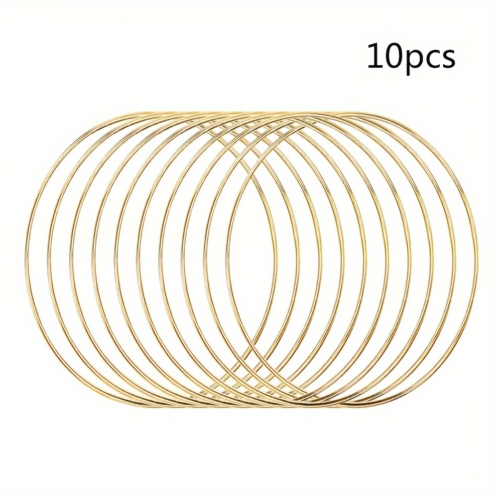 Golden Metal Rings Crafts Dream Catcher Ring Metal Hoops - Temu