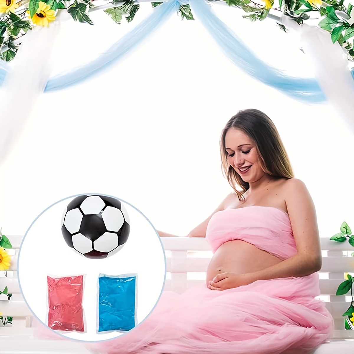 Gender Reveal Soccer Ball - Pink and Blue Kit for Baby Gender