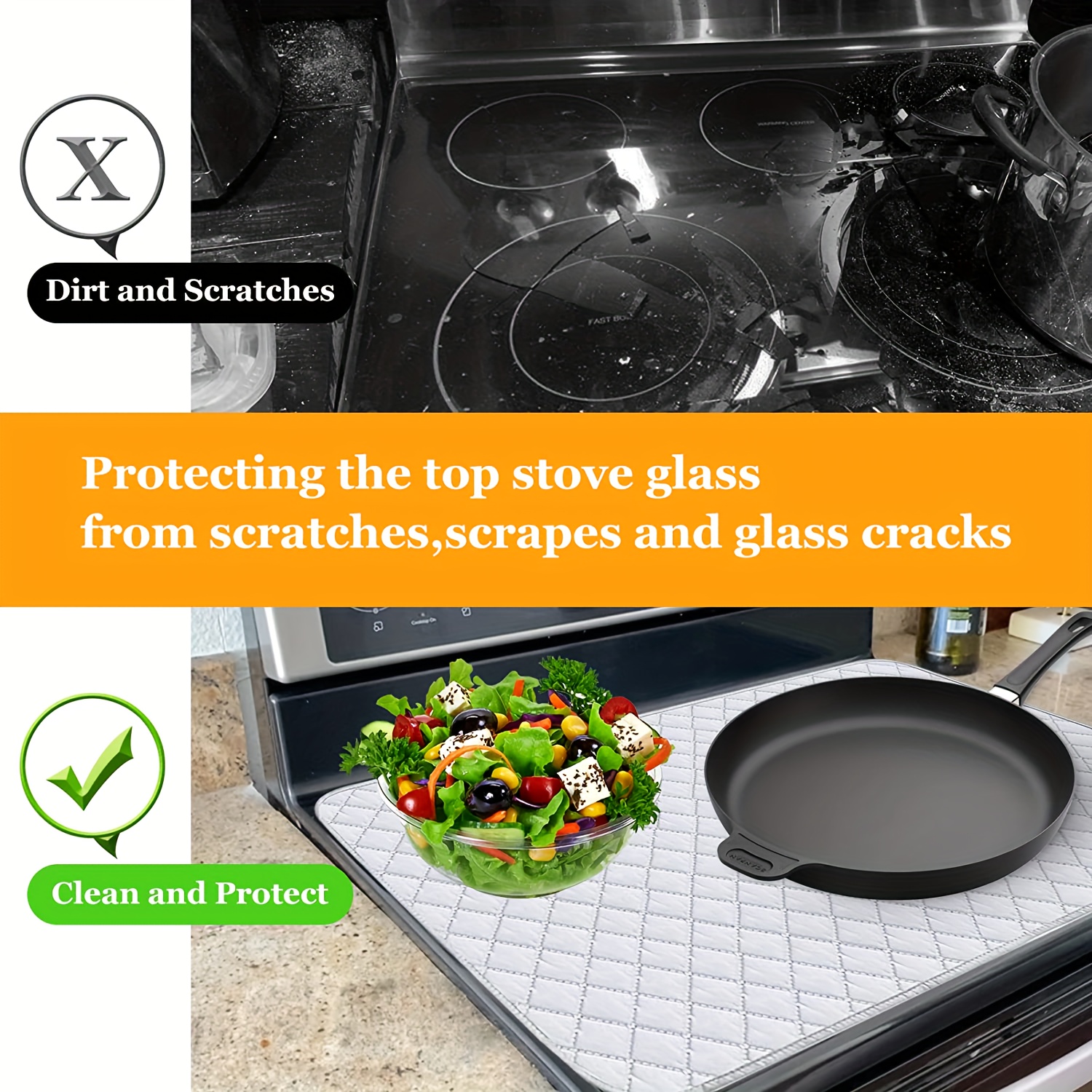 Glass Stove Top Cover - Electric Stove Top Cover, Sunflower Kitchen Decor  and Accessories, Glass Top Stove Cover Protector, Prevent Scratching 