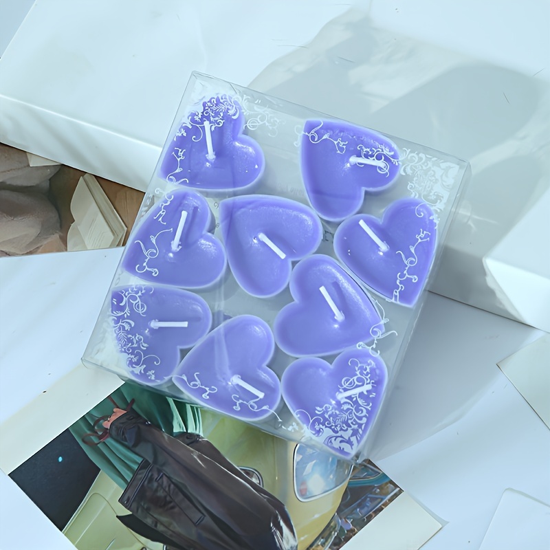 Set of 9 Heart-Shaped Scented Candles