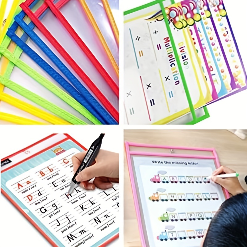 Dry Erase Pockets Sheet Protectors Reusable Oversized Clear - Temu