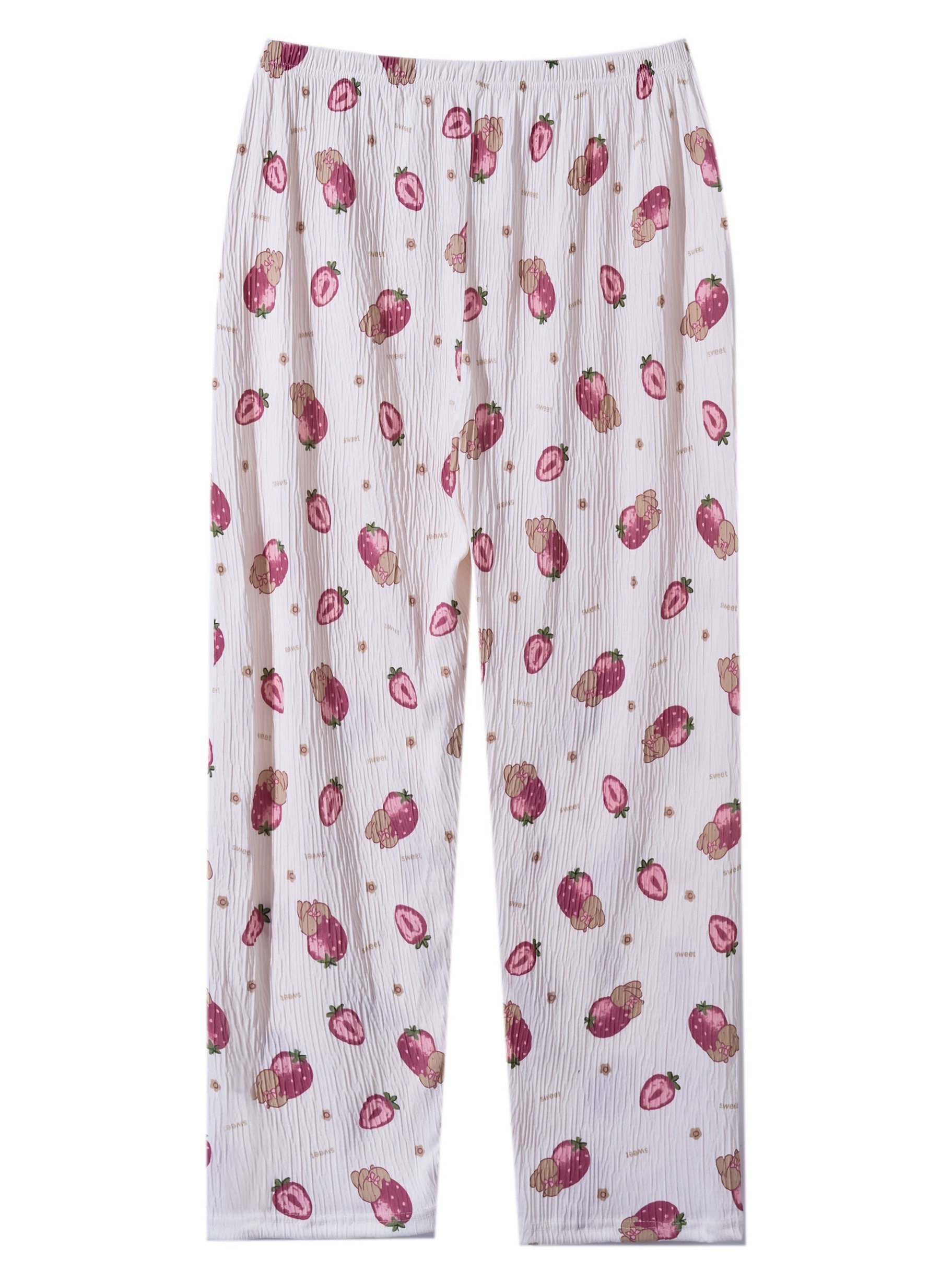 Plus Size Cute Pajama Bottoms Women's Plus Heart Strawberry - Temu