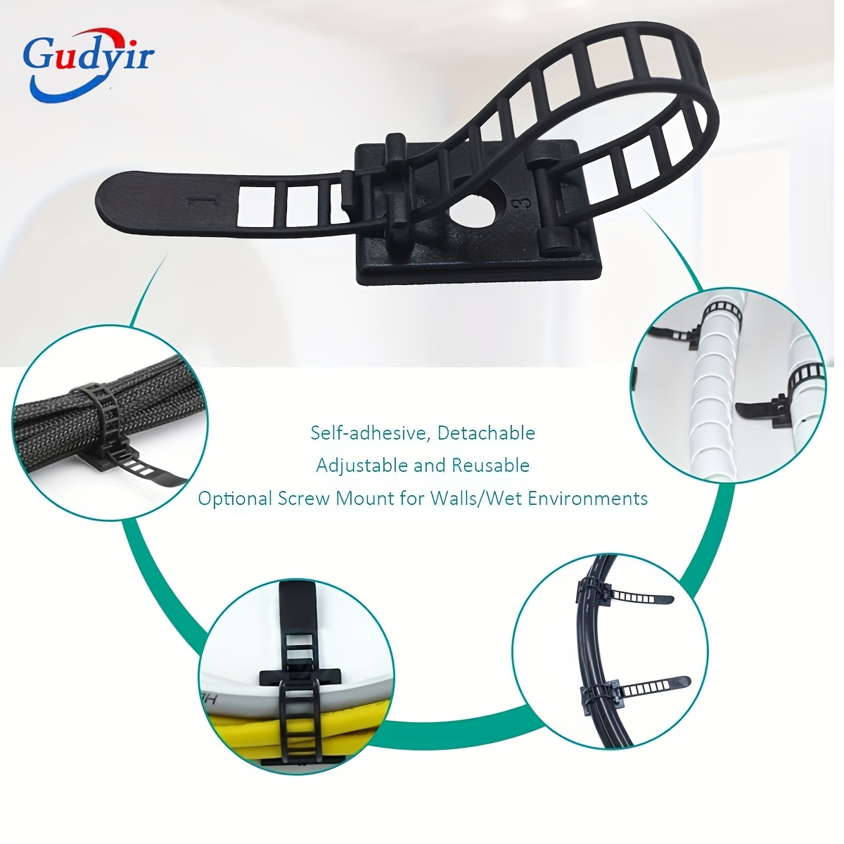 Cord Organizer For Appliances, Cable Clips Self Adhesive Cord Holders Cable  Management Cord Organizer Clips Cable Clamps Fasteners For Home Office -  Temu United Arab Emirates