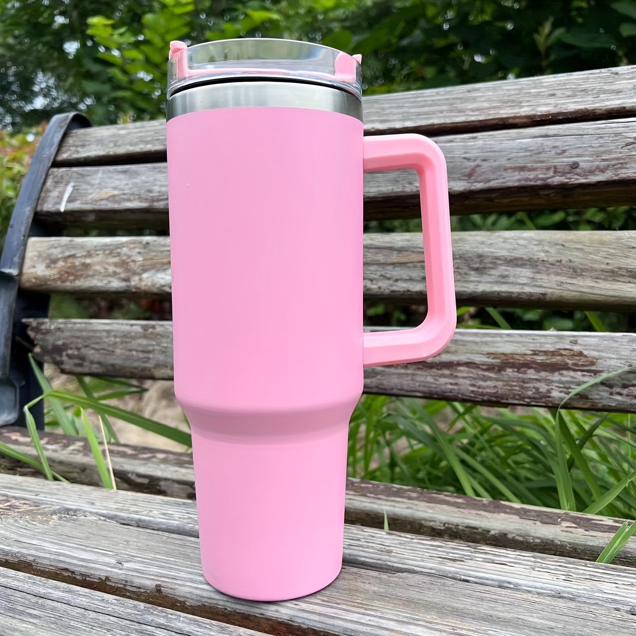Vacuum Insulated Coffee Mug Stainless Steel Travel Tumbler - Thermal Cup 40oz Pink