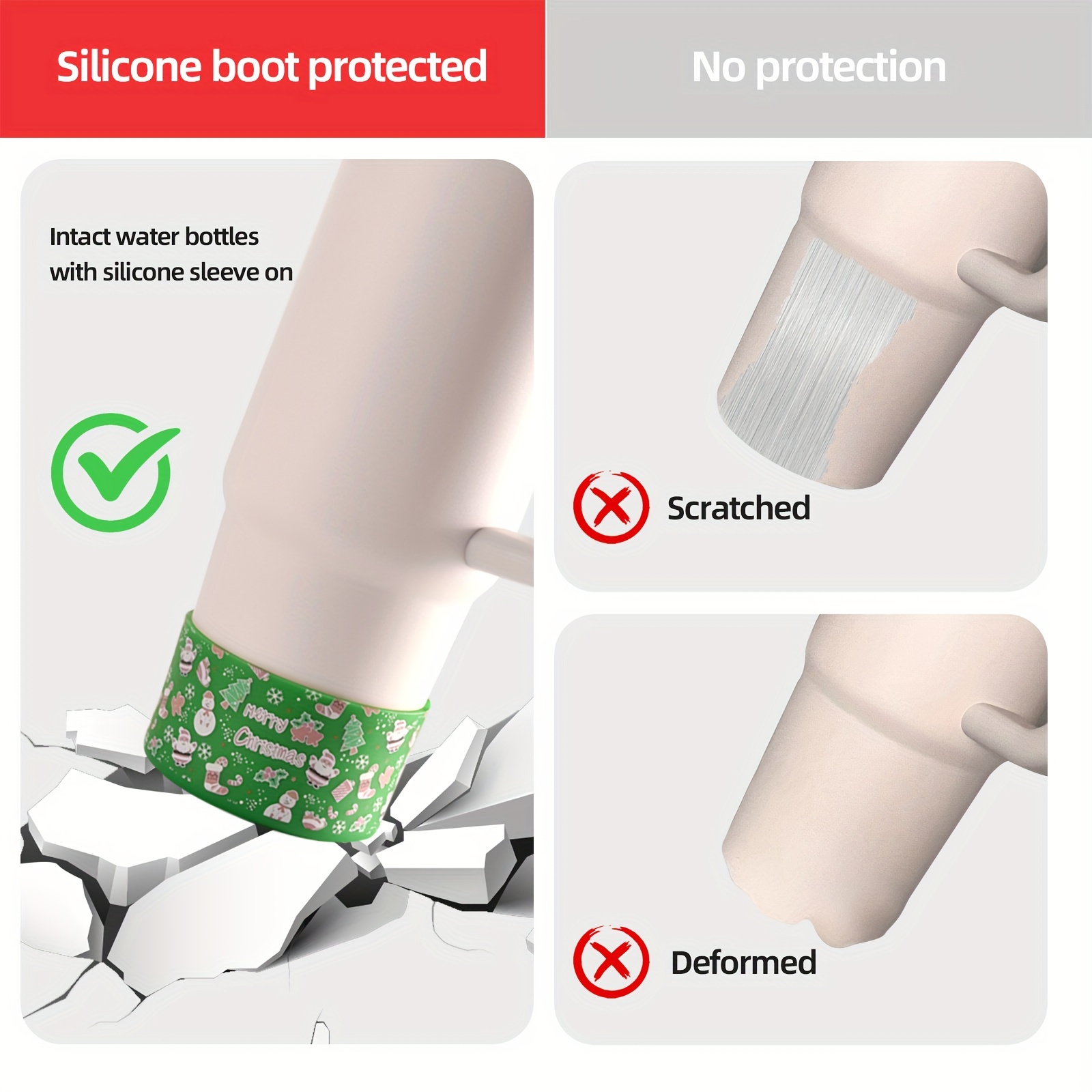Silicone Boot Sleeve Anti-Slip Tumblers Bottom Sleeve Cover for