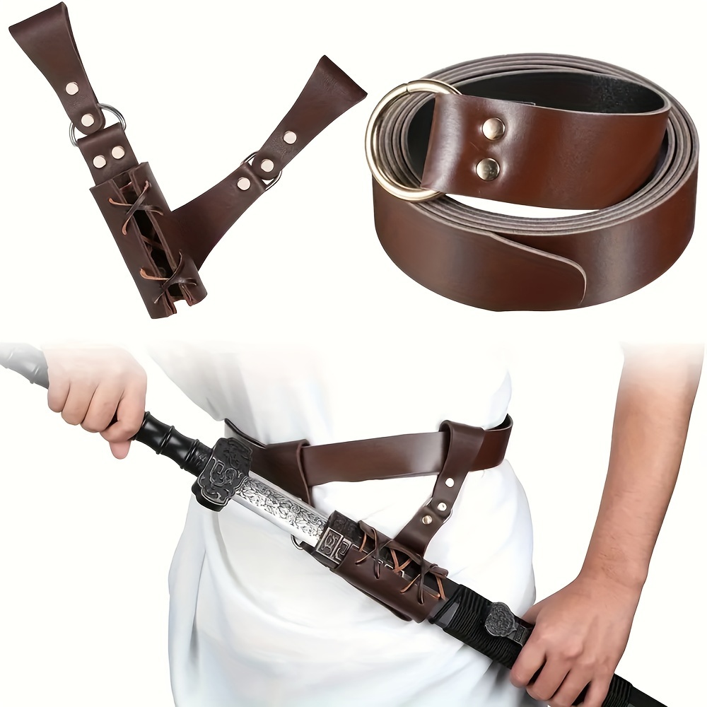 Cinturón de espada Medieval para hombre adulto, vaina de cintura, disfraz  de arma pirata Vikingo, soporte de daga, funda de correa de rana, accesorio  de Larp - AliExpress