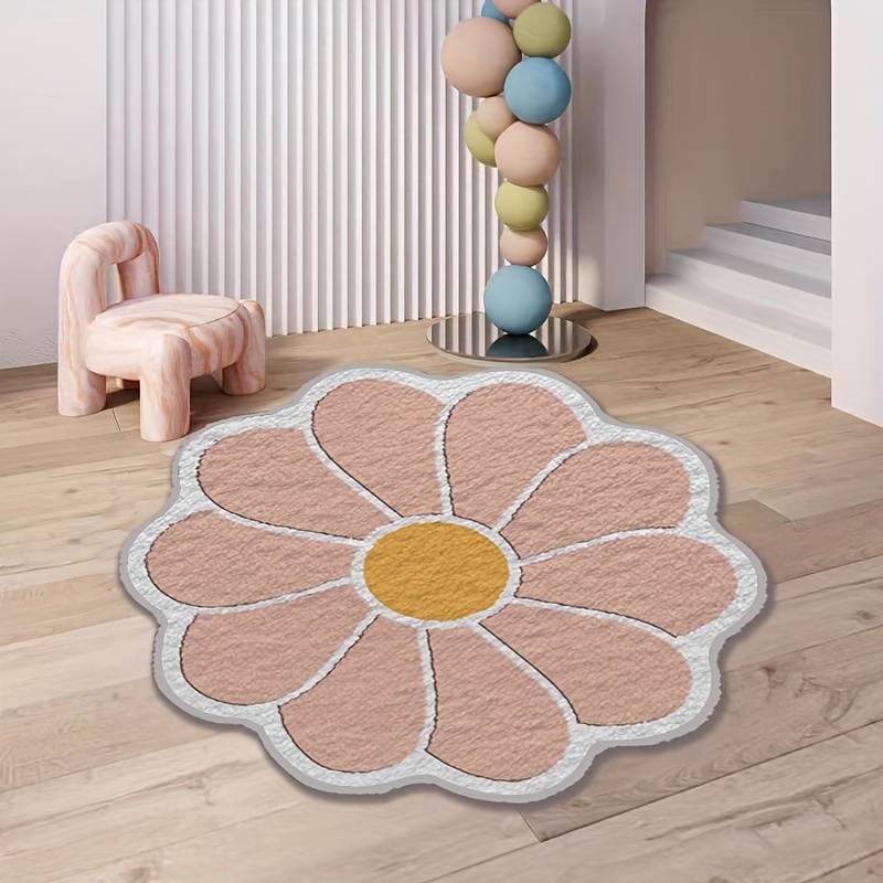 1pc 3d Printed Simple & Fashionable Cat Patterned Felt Floor Mat