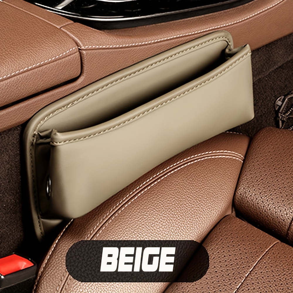High Quality Pu Leather Car Seat Slot Storage Box Skin - Temu