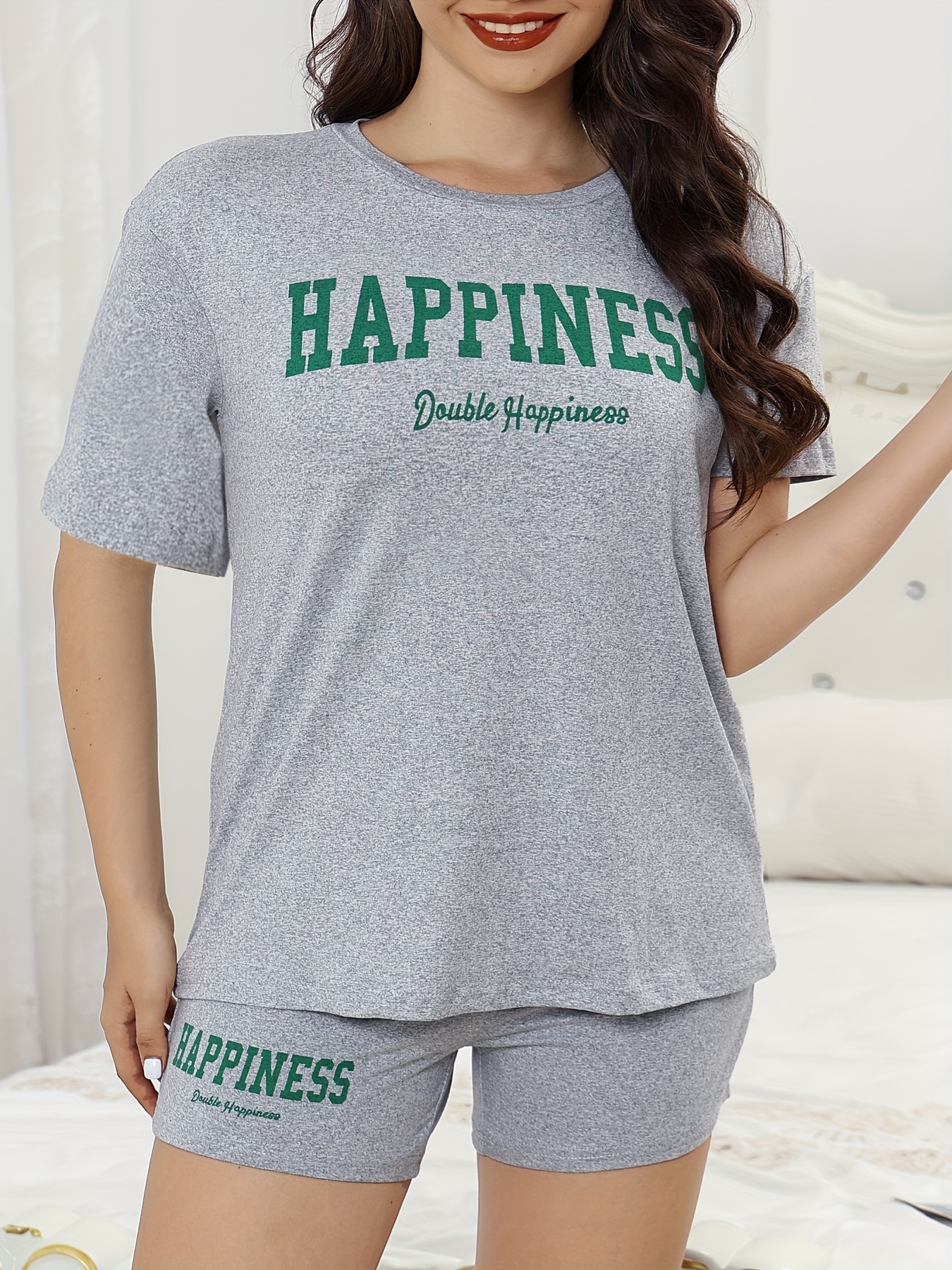 Casual Short Sleeve Lounge Set Women's Loungewear