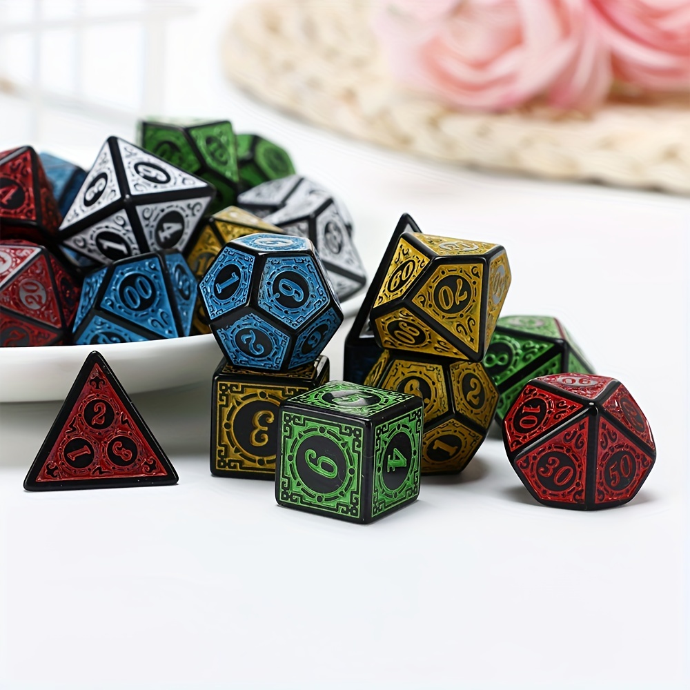 Multi sided 7 die Dice Set Game Dice Trpg Dnd Accessories - Temu