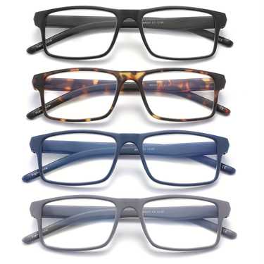 4 Pack Blue Light Blocking Glasses For Men Women, Rectangular Frame Computer Glasses With Spring Hinge, Anti Eyestrain/UV Ray Eyeglasses men gifts