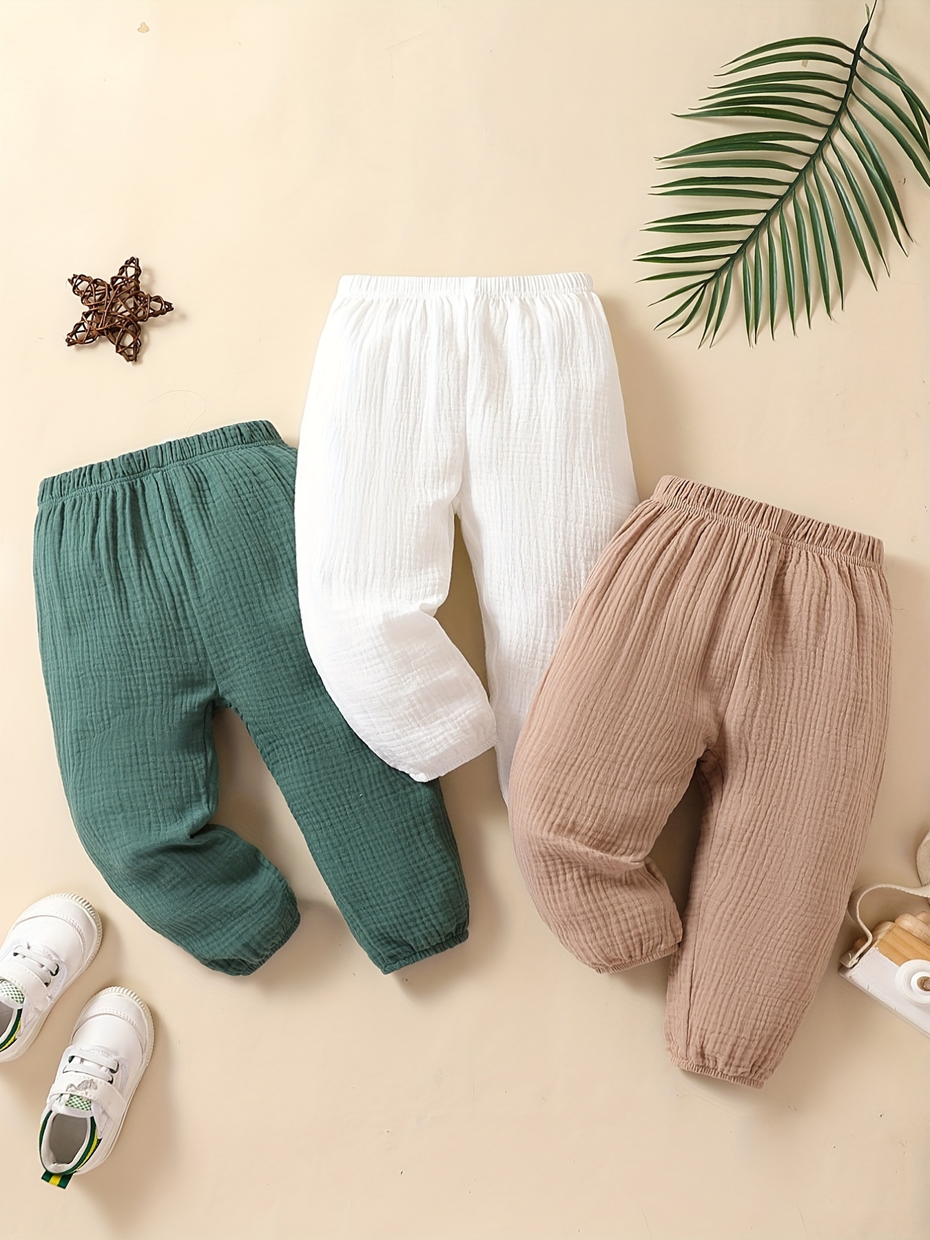 LF】Kids Long Pants Cotton Boys Bloomers Girls Solid Color Slacks Children  Casual Trousers 100-160cm for Spring Summer