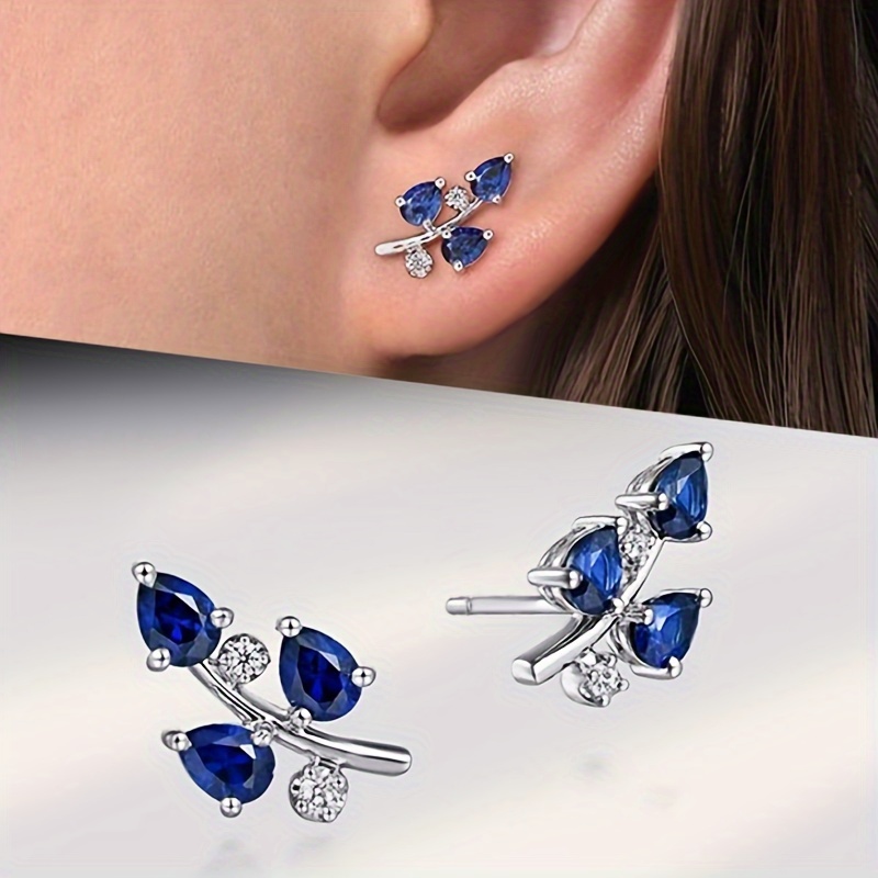 

Boucles d'Oreilles Clous Élégantes Vintage en Pierre Synthétique Bleue pour Femmes - Cuivre Nickel, Parfaites pour les Fêtes & , Cadeau Idéal pour de de , Boucles d'Oreilles Vintage