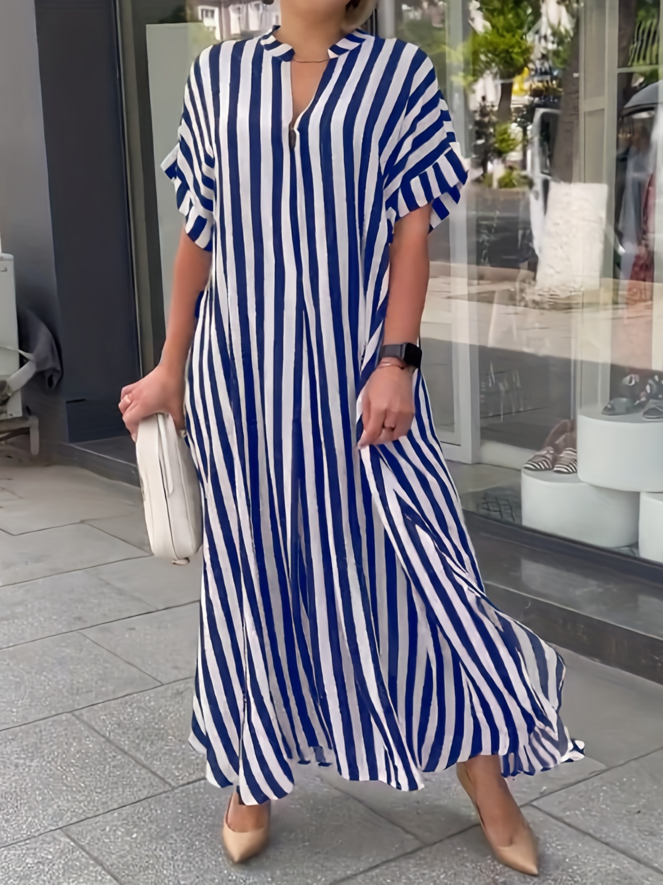 A NEW BLUE STRIPED DRESS //  Casual summer dresses, Striped dress summer,  Summer dresses