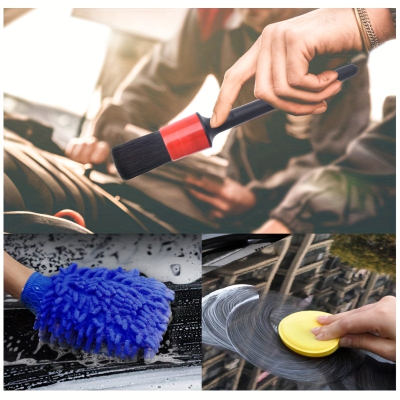 22Pcs Car Wash Cleaning Tools Kit Car Detailing Set with Blue Canvas Bag  Collapsible Bucket Wash Mitt Sponge Towels Tire Brush Window Scraper Duster  Complete Interior Car Care Kit 