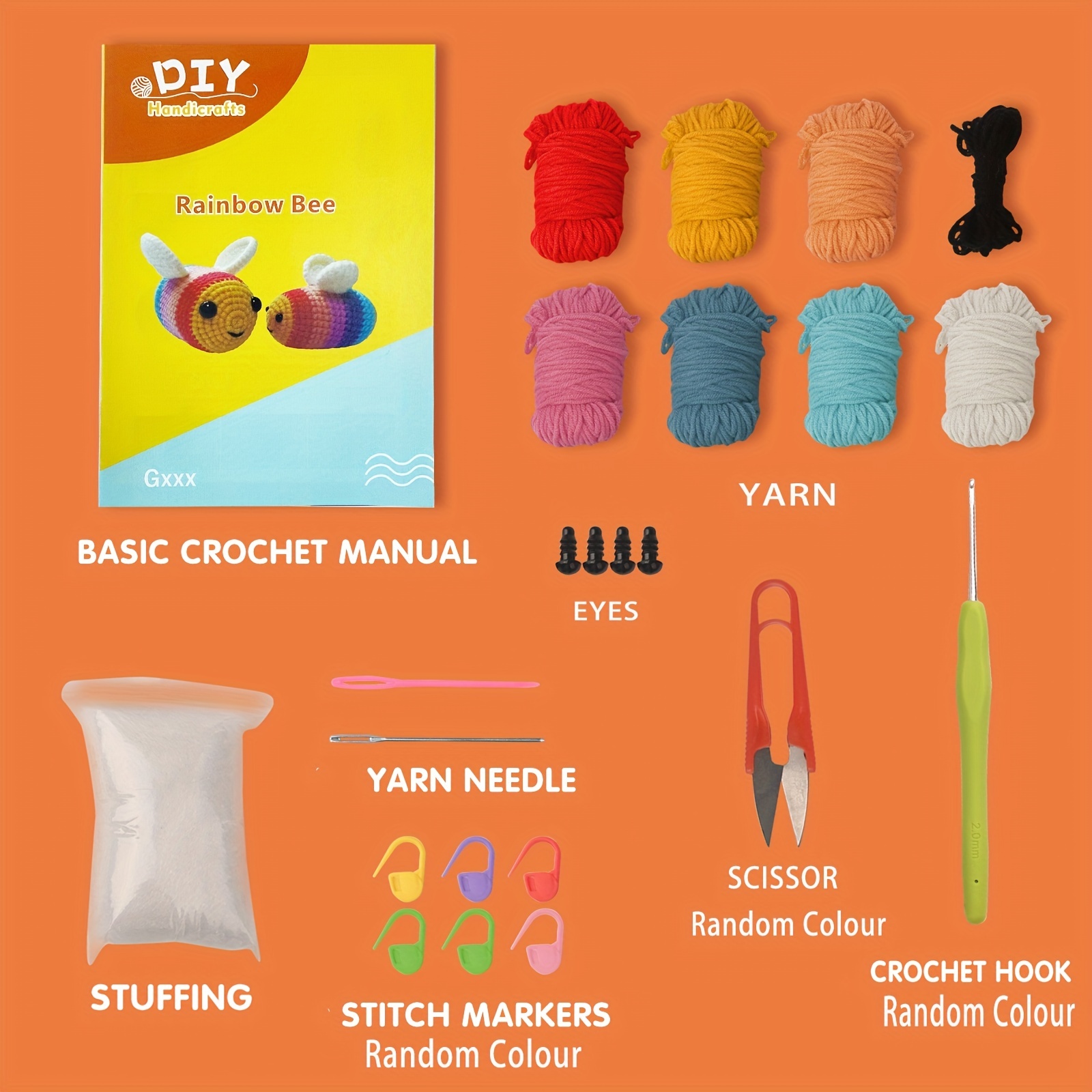 Cute Bee Beginners Crochet Kit For Kids And Adults Makes 3 - Temu