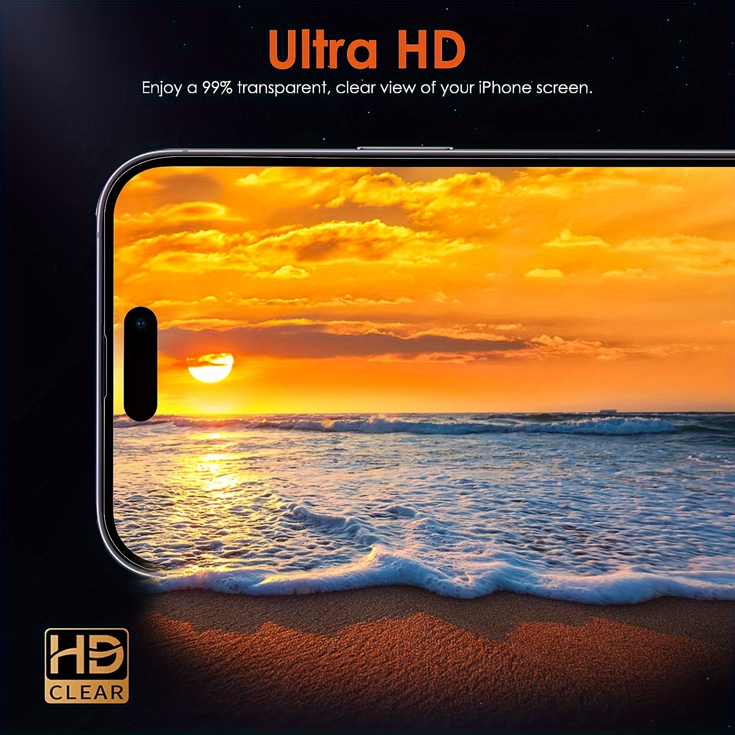 2-Paquetes Protector de Pantalla Ultra HD Vidrio Templado Para