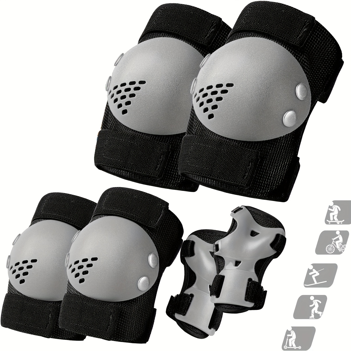 Ensemble de genouillères pour enfants Kit d'équipement de protection 6 en 1  Coudières pour genoux avec protège-poignets Coussinets de protection de  sécurité sportive pour enfants pour le cyc 