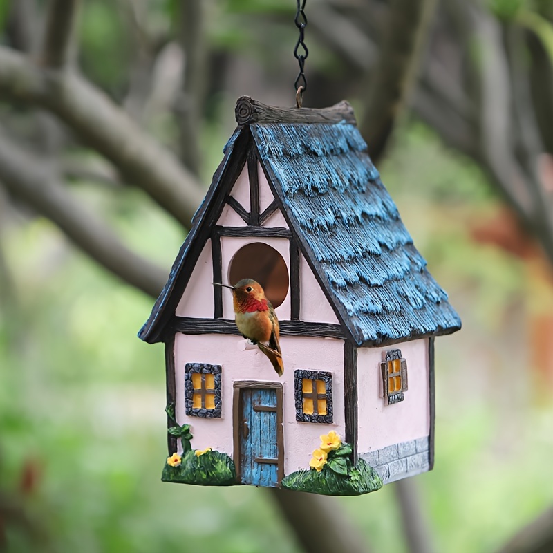 Garden Bird House Outdoor Hanging Decor Rustic Cute - Temu