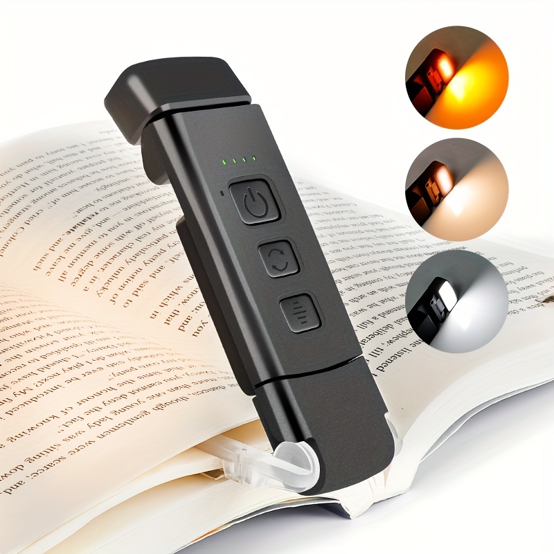  Mini lámpara LED, luz de lectura con clip, luz de libro,  adecuada para lectura de cama, recargable, lectores o amantes de libros,  niños y viajes (blanco-2) : Herramientas y Mejoras del