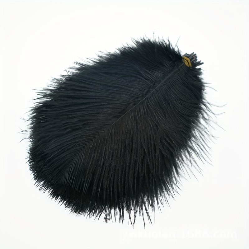 THARAHT Black Ostrich Feathers 12pcs Large Natural Bulk 12-14Inch