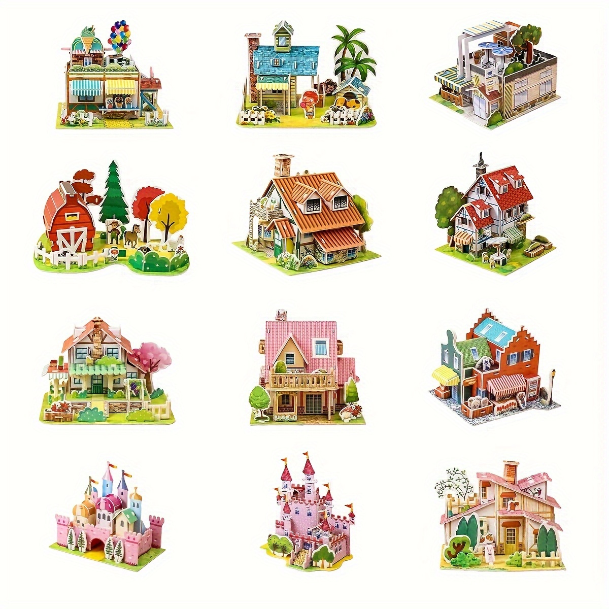 Creative 3D Puzzle Paper Model Birthday Educational Toys Paper and EPS Foam