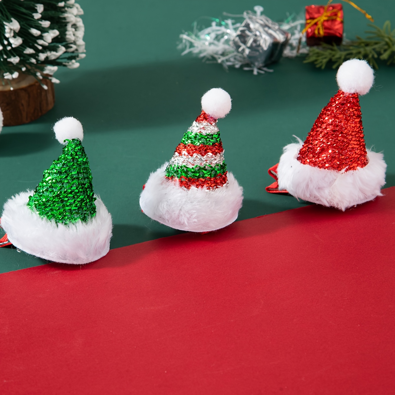 2 Pcs Mini Hat Tiny Tops Hats Crafts Kids Costumes Snowman Santa