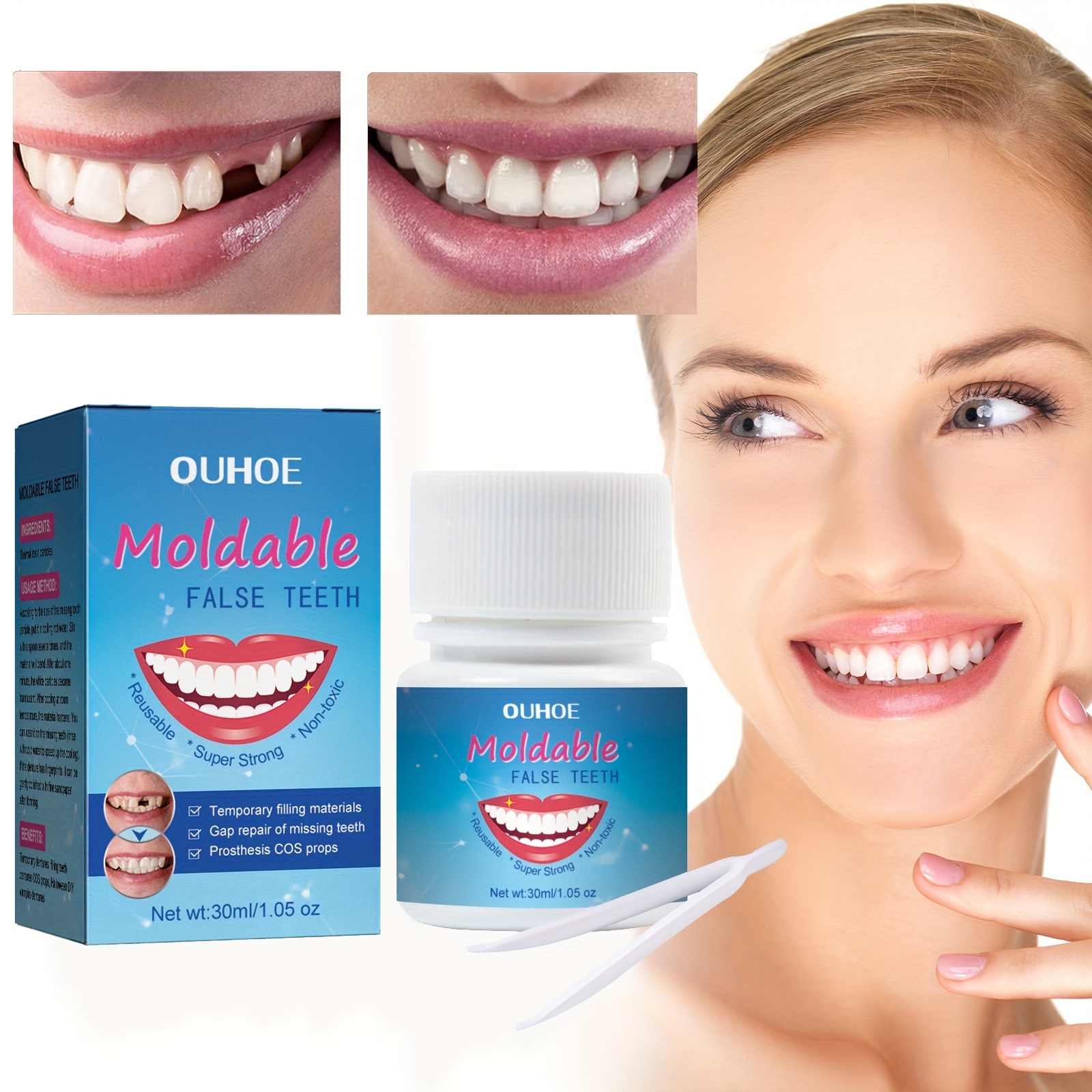 Resin Filling Material plastic Gum Moldable False Teeth - Temu