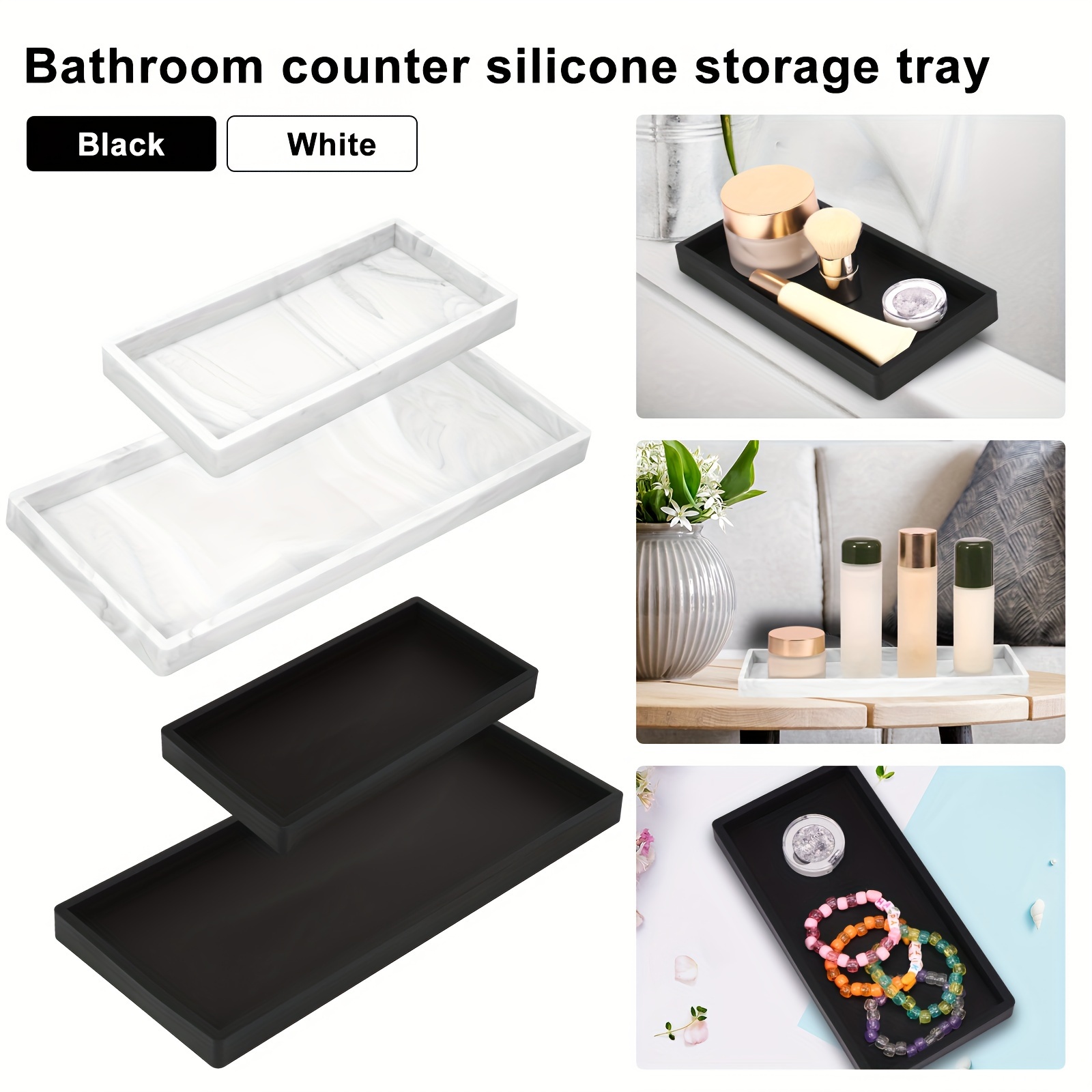Small Silicone Storage Tray Household Bathroom Tray Bathroom - Temu