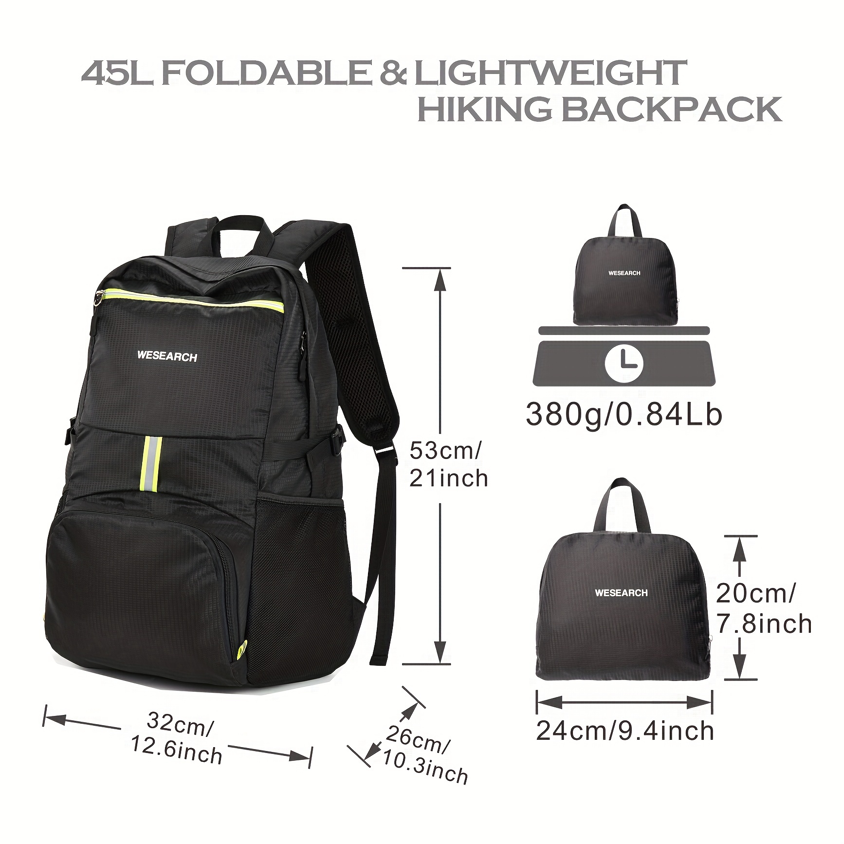 45l black outdoor casual sports backpacks