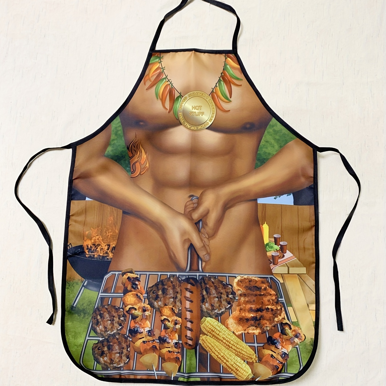 Body Print Waterproof Apron, Funny Oil-proof Bib Apron, Women's Clothing