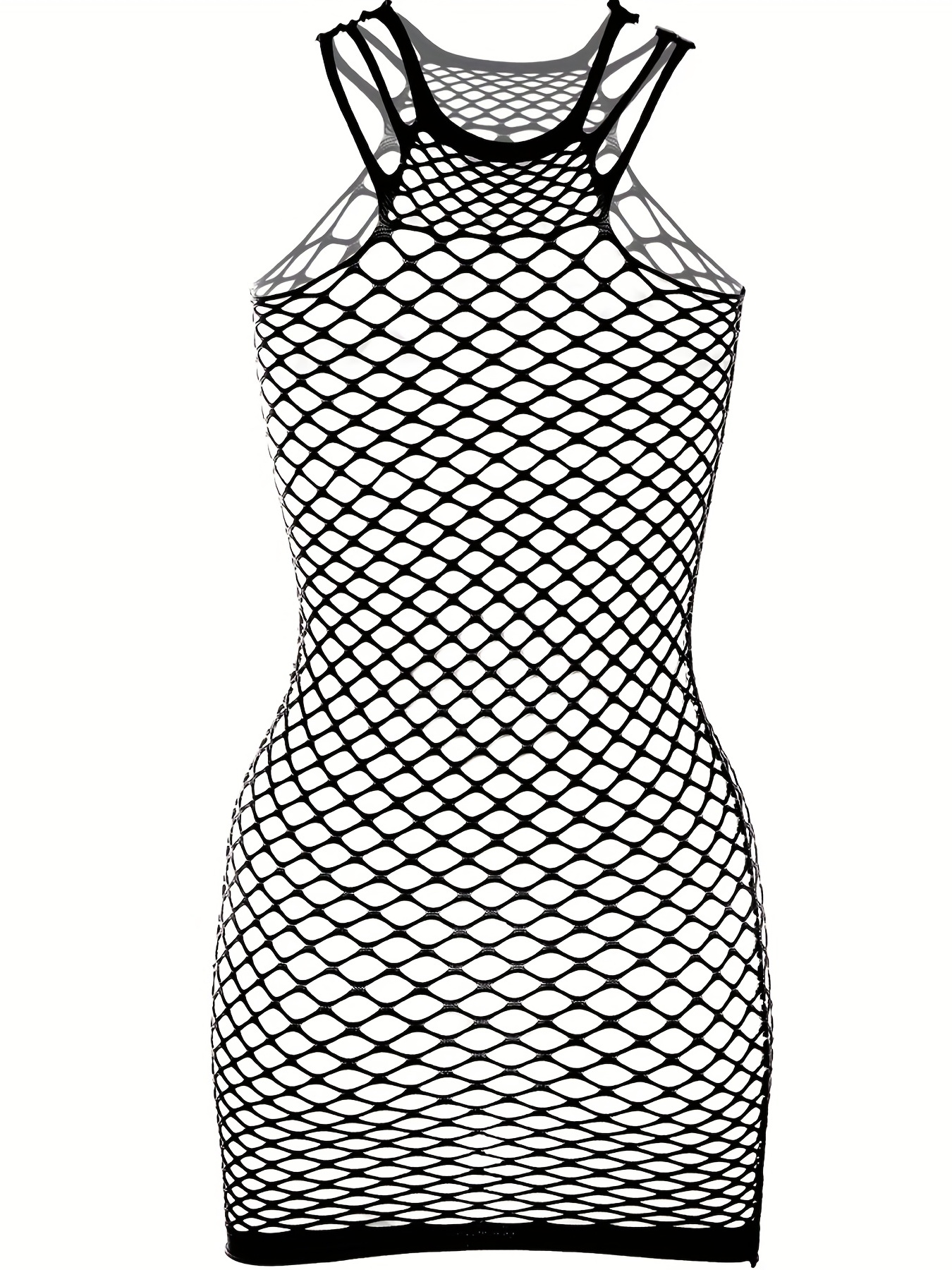 Fashion (Black -double Rope)Women Mesh Swimsuit Cover Up Sheer
