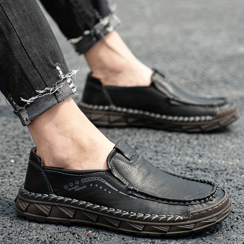Men's Casual Slip On Leather Driving Shoes Soft Sole