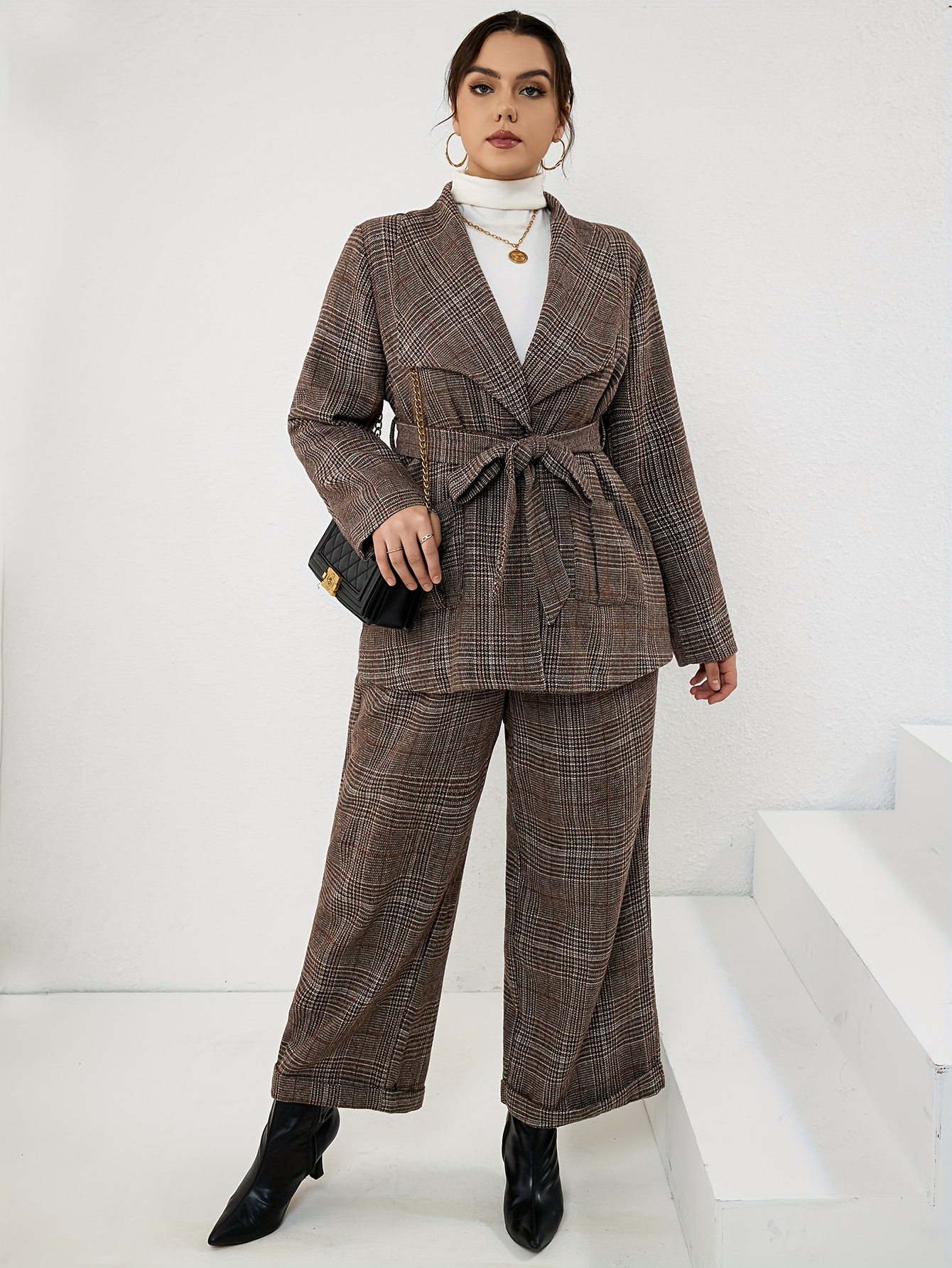 Women's Elegant 2 Pieces Blazer Set Fashion Business Suit Office Wear  Formal Blazer Pants Suits Sets 5XL
