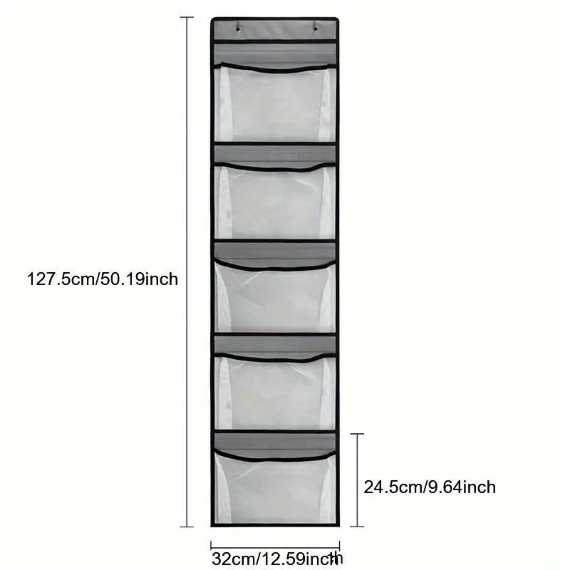 Door Organizer Hanging Door Storage Closet 5 Large Pockets Z - Temu
