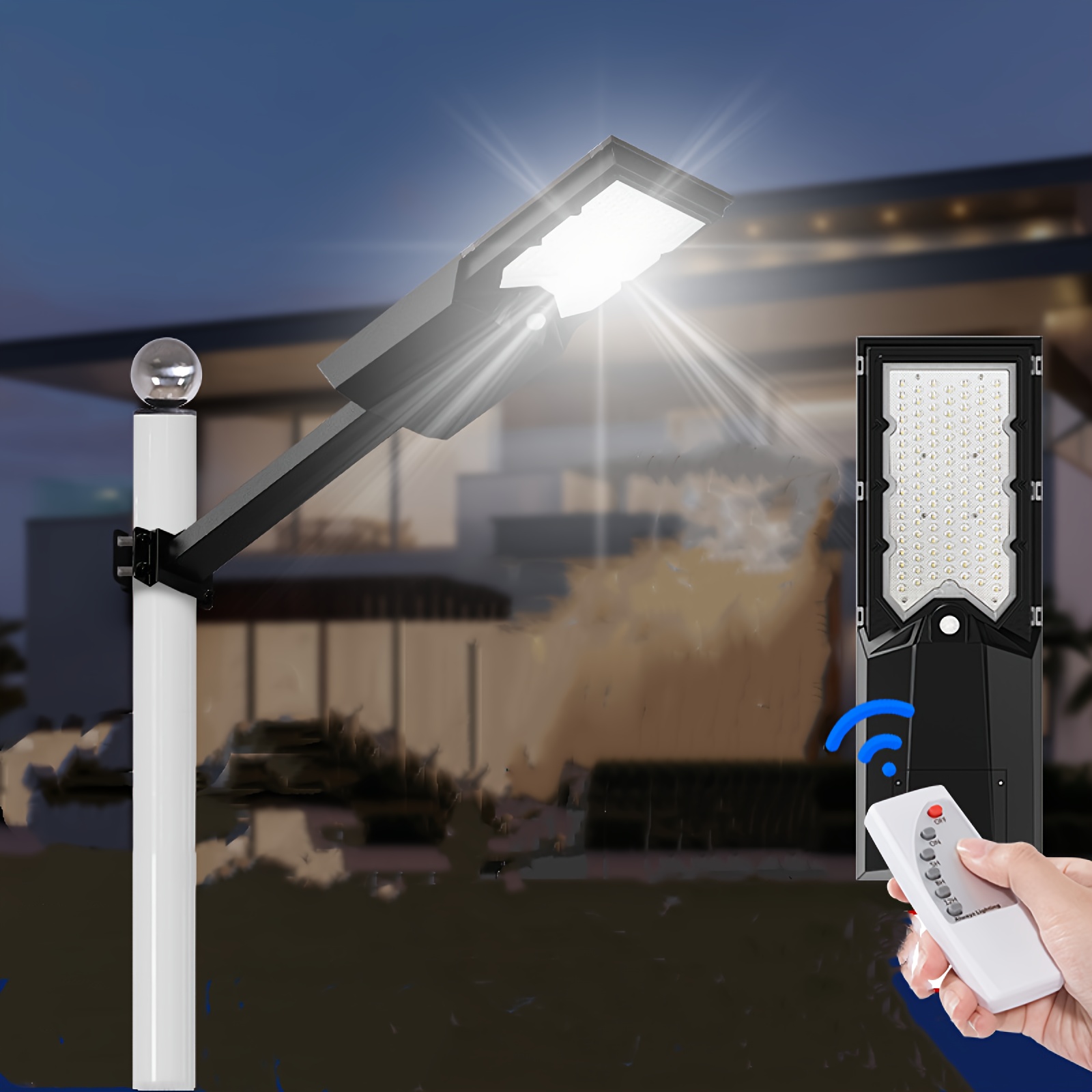 2 Focos Solares 48 LED Exterior Para Calle Con Sensor De Exteriores Patio  Postes