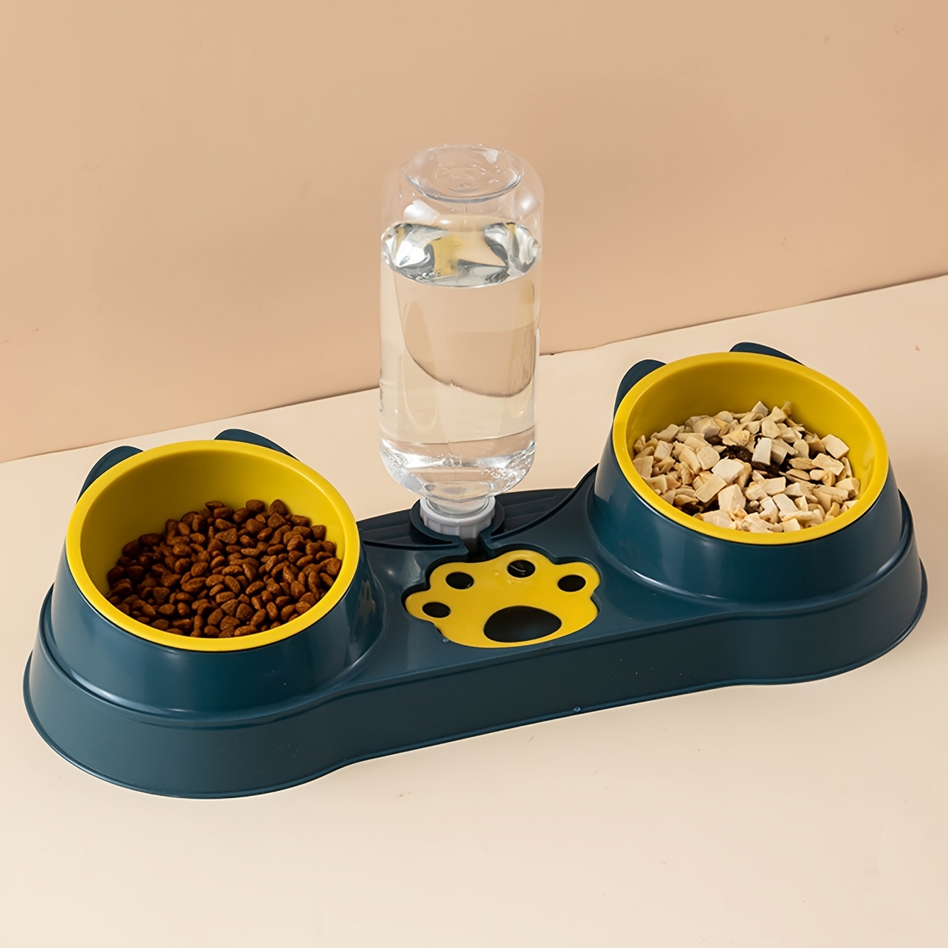 

Cat Bowl, Pet Double Bowl With Automatic Water Feeder, Dog Bowl, Dog Food Basin, Pet Drinking Water Cat Supplies