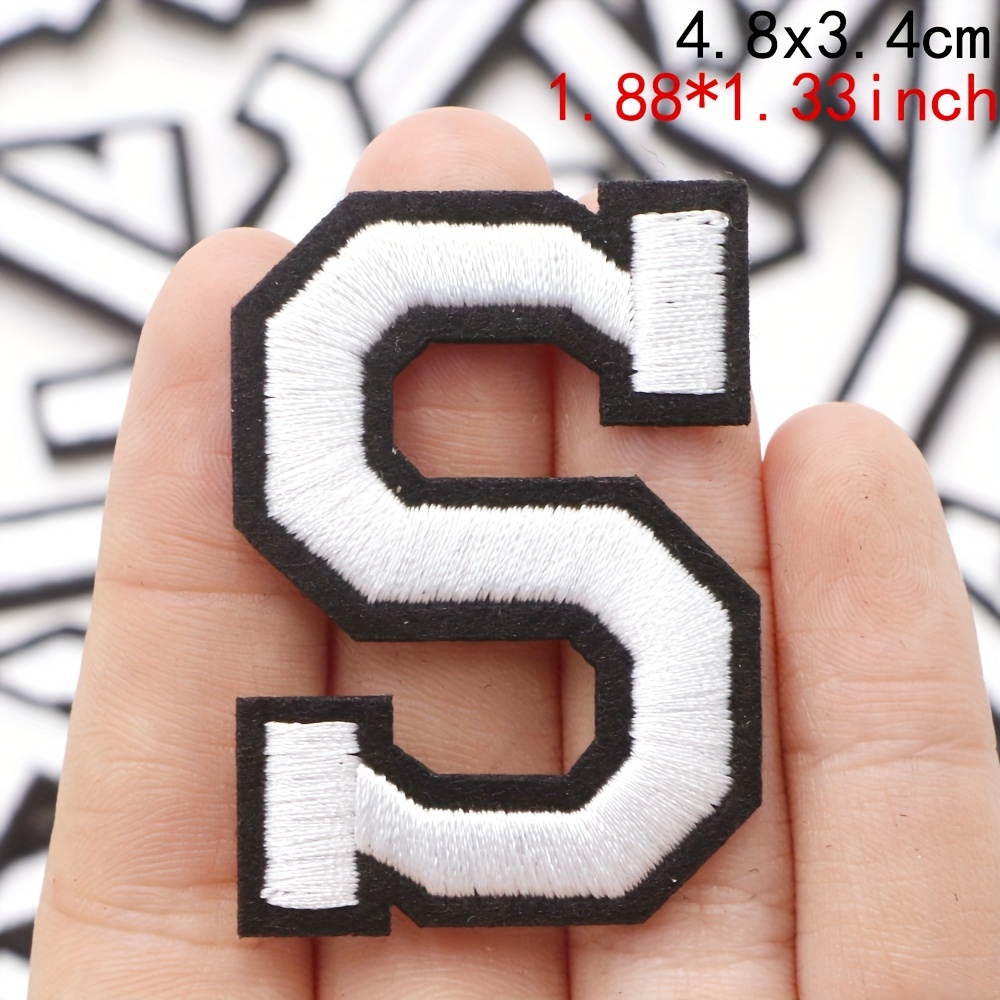 Navy Blue Letters Embroidery Patches Applique Diy Alphabet Iron on Patches  For Clothing Sewing Name Patches on Clothes Bags