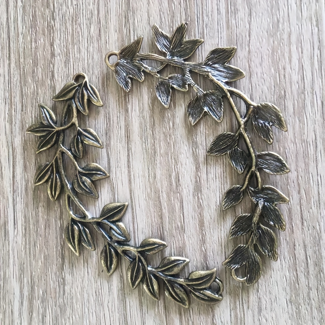 

Ancien bronz plante branche double boucle connecteur DIY bijoux accessoire, de matériau