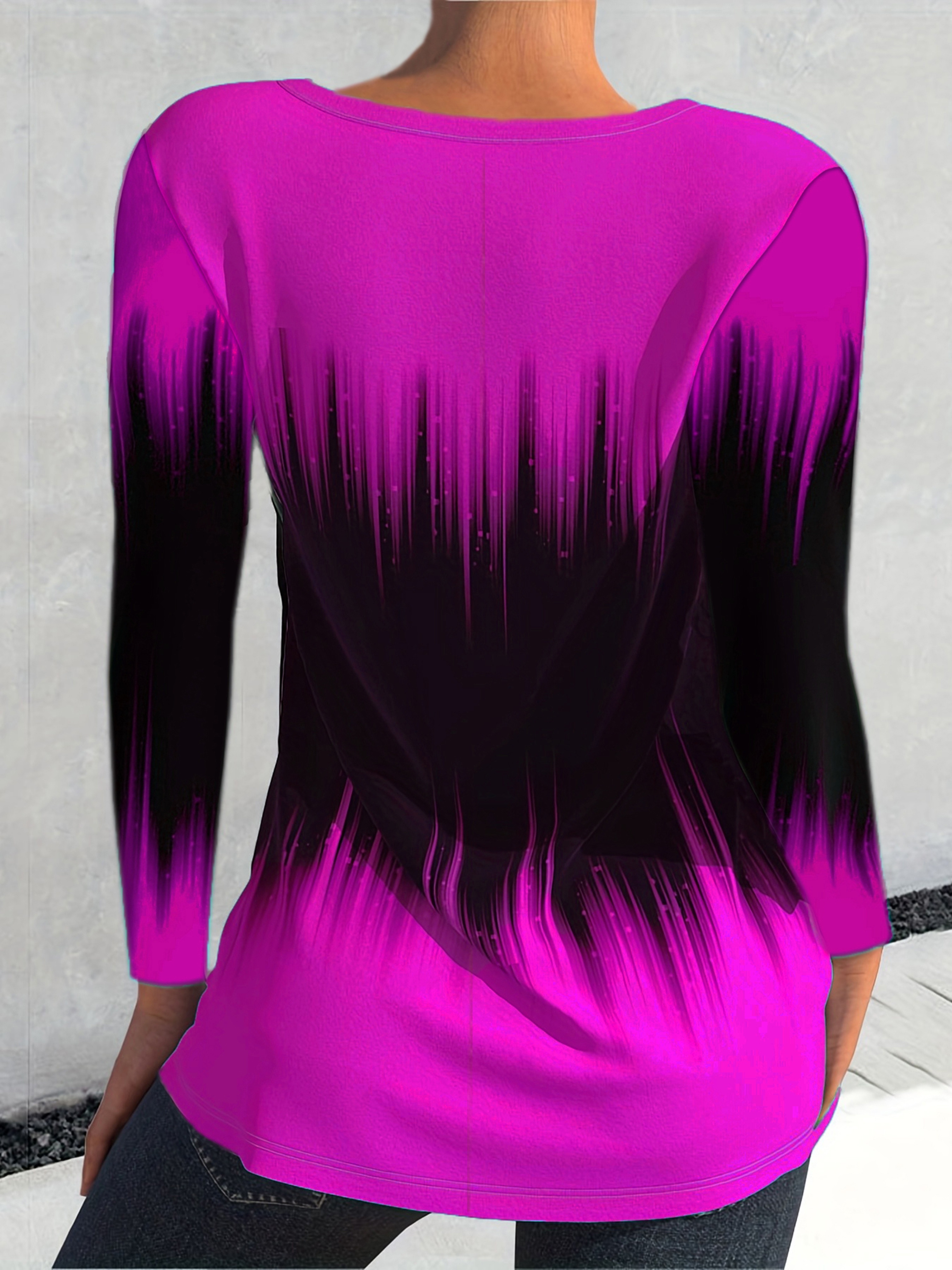 Plus Size Hot Pink Long Sleeve T-Shirt