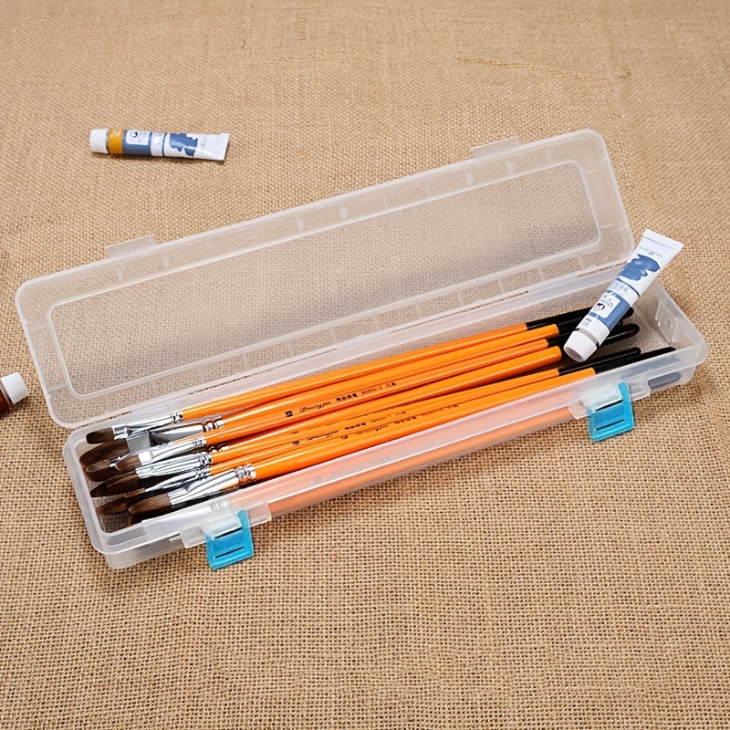 Transparent Plastic Pencil Box School Office Supplies Pens - Temu