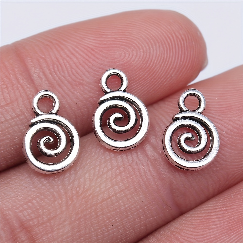 

30pcs Ancient Silvery Color Charm Swirl Pendant Cute Jewelry Pendant Diy Earrings Necklace Bracelet Handmade Craft Jewelry Accessories 11x8mm