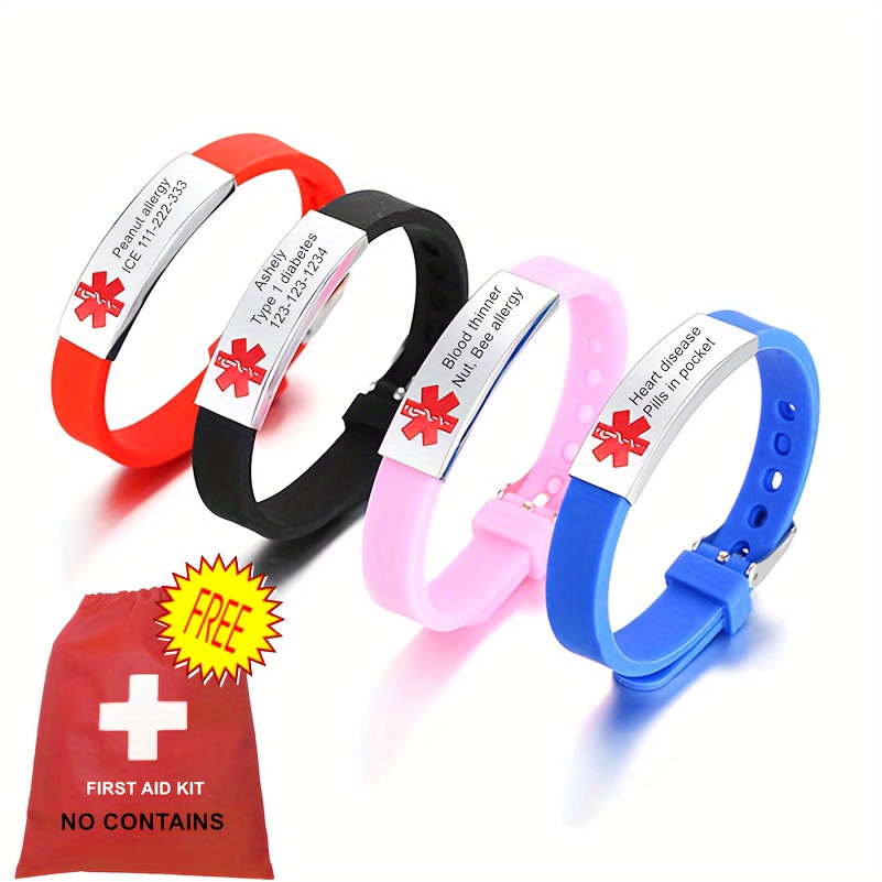 Pulsera de alerta médica de emergencia con insignia de estrella de