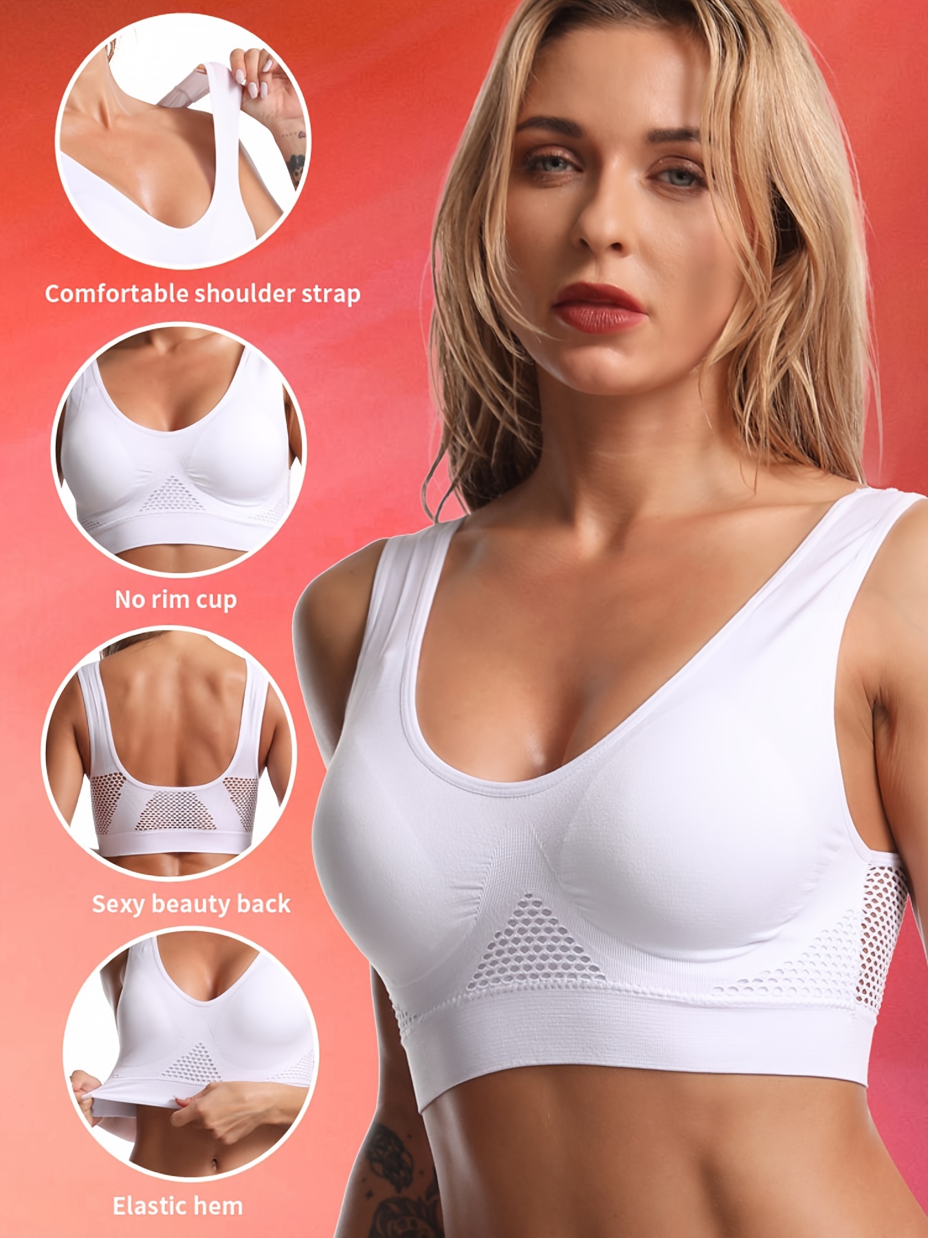 Women's Push-Up Bra Vest Sexy Seamless Wireless Triangle Strappy